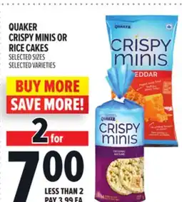 Metro QUAKER CRISPY MINIS OR RICE CAKES offer