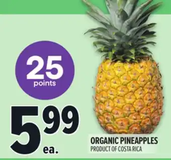 Metro ORGANIC PINEAPPLES offer