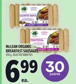 Metro MCLEAN ORGANIC BREAKFAST SAUSAGES offer