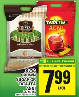 Food Basics DIVYA BROWN SUGAR OR TATA TEA AGNI offer