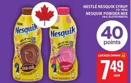 Food Basics NESTLÉ NESQUIK SYRUP OR NESQUIK POWDER MIX offer