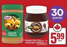 Food Basics KRAFT PEANUT BUTTER OR HAZELNUT SPREAD offer