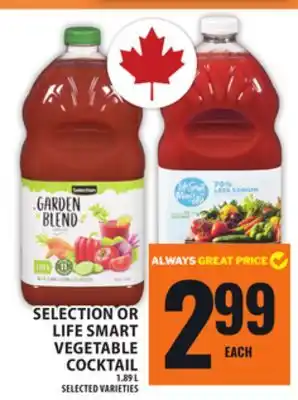 Food Basics SELECTION OR LIFE SMART VEGETABLE COCKTAIL offer