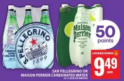 Food Basics SAN PELLEGRINO OR MAISON PERRIER CARBONATED WATER offer