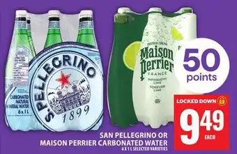 Food Basics SAN PELLEGRINO OR MAISON PERRIER CARBONATED WATER offer