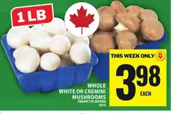 Food Basics WHOLE WHITE OR CREMINI MUSHROOMS offer