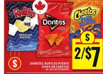 Food Basics DORITOS, RUFFLES POTATO CHIPS OR CHEETOS offer