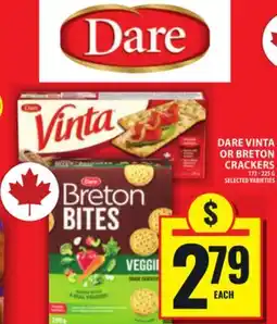 Food Basics DARE VINTA OR BRETON CRACKERS offer