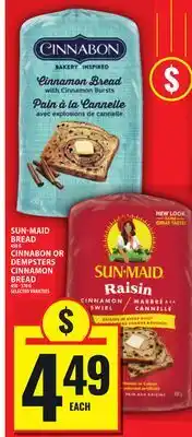 Food Basics SUN-MAID BREAD OR CINNABON OR DEMPSTERS CINNAMON BREAD offer