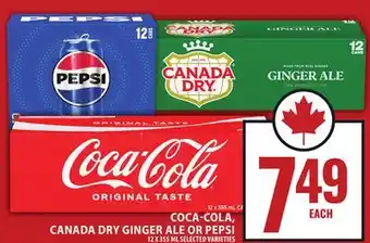 Food Basics COCA-COLA, CANADA DRY GINGER ALE OR PEPSI offer