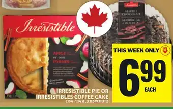 Food Basics IRRESISTIBLE PIE OR IRRESISTIBLES COFFEE CAKE offer