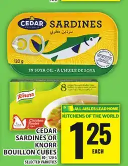 Food Basics CEDAR SARDINES OR KNORR BOUILLON CUBES offer