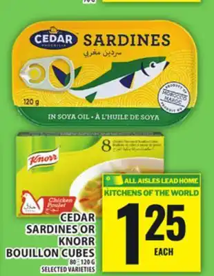Food Basics CEDAR SARDINES OR KNORR BOUILLON CUBES offer