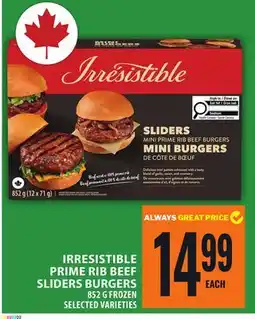 Food Basics IRRESISTIBLE PRIME RIB BEEF SLIDERS BURGERS offer