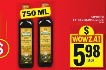 Food Basics SAPORITO EXTRA VIRGIN OLIVE OIL offer