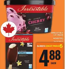 Food Basics IRRESISTIBLE ICE CREAM OR NOVELTIES offer