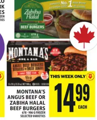 Food Basics MONTANA'S ANGUS BEEF OR ZABIHA HALAL BEEF BURGERS offer