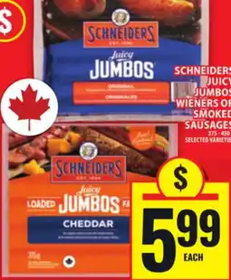 Food Basics SCHNEIDERS JUICY JUMBOS WIENERS OR SMOKED SAUSAGES offer