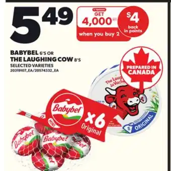 Loblaws BABYBEL 6'S OR THE LAUGHING COW 8'S offer