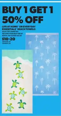 Loblaws LIFE AT HOME OR EVERYDAY ESSENTIALS BEACH TOWELS offer