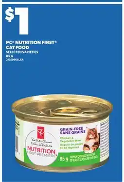 Loblaws PC NUTRITION FIRST CAT FOOD, 85G offer