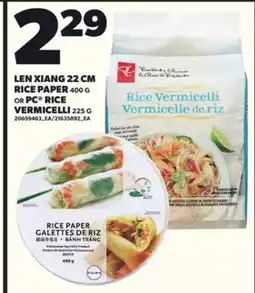 Loblaws LEN XIANG 22 CM RICE PAPER,400g or PC RICE VERMICELLI,225g offer