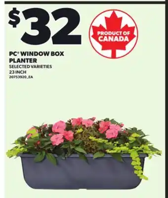 Loblaws PC WINDOW BOX PLANTER, 23 INCH offer