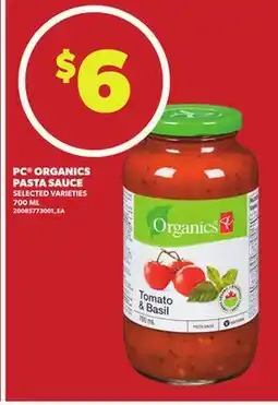 Loblaws PC ORGANICS PASTA SAUCE, 700 ML offer
