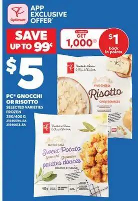 Loblaws PC GNOCCHI OR RISOTTO, 350/400G offer