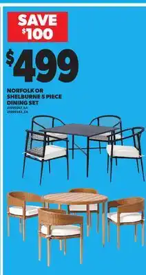 Loblaws NORFOLK OR SHELBURNE 5 PIECE DINING SET offer