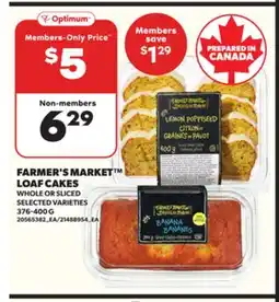 Loblaws FARMER'S MARKET LOAF CAKES, 376-400 G offer