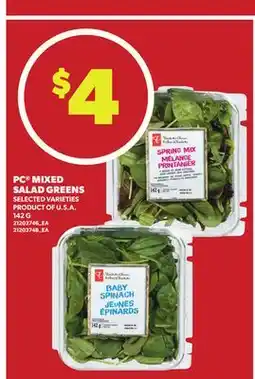 Loblaws PC MIXED SALAD GREENS, 142 G offer