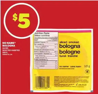 Loblaws NO NAME BOLOGNA, 500G offer