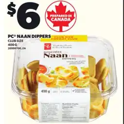 Loblaws PC NAAN DIPPERS CLUB SIZE, 400 G offer