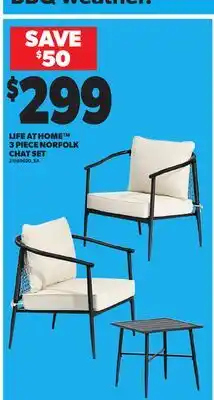 Loblaws LIFE AT HOME 3 PIECE NORFOLK CHAT SET offer