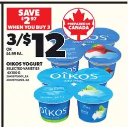 Loblaws OIKOS YOGURT, 4X100G offer
