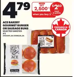 Loblaws ACE BAKERY GOURMET BURGER OR SAUSAGE BUNS 4'S offer
