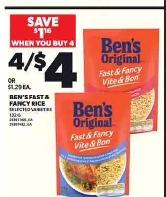 Loblaws BEN'S FAST & FANCY RICE, 132 G offer