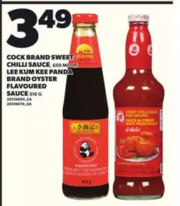 Loblaws COCK BRAND SWEET CHILLI SAUCE, 650ML OR LEE KUM KEE PANDA BRAND OYSTER FLAVOURED SAUCE, 510G offer