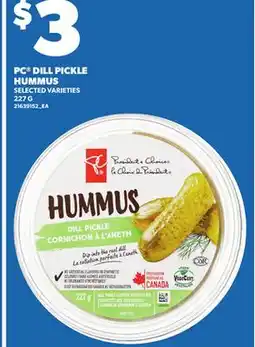 Loblaws PC DILL PICKLE HUMMUS, 27 G offer