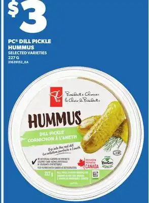 Loblaws PC DILL PICKLE HUMMUS, 27 G offer
