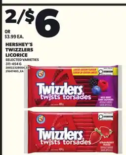 Loblaws HERSHEY'S TWIZZLERS LICORICE, 311-454 G offer