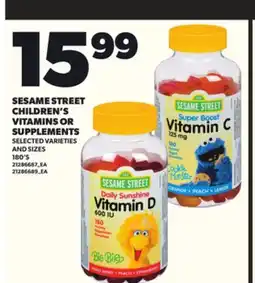 Loblaws SESAME STREET CHILDREN'S CHILDREN'S VITAMINS OR SUPPLEMENTS, 180'S offer
