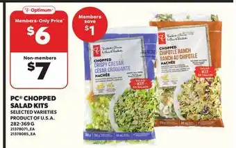 Loblaws PC CHOPPED SALAD KITS, 282-369 G offer