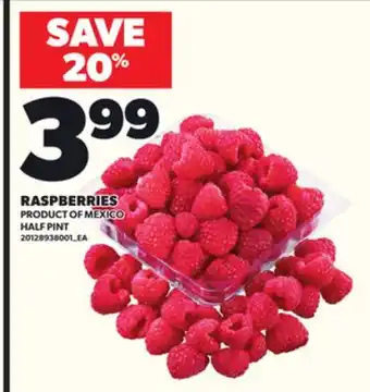 Loblaws RASPBERRIES, HALF PINT offer