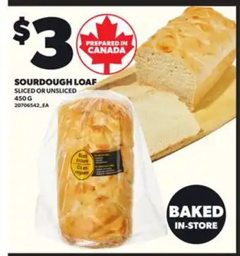 Loblaws SOURDOUGH LOAF SLICED OR UNSLICED, 450 G offer