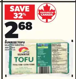 Loblaws SUNRISE TOFU, 350-500G offer