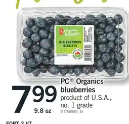 Fortinos ORGANICS BLUEBERRIES, 9.8 OZ offer