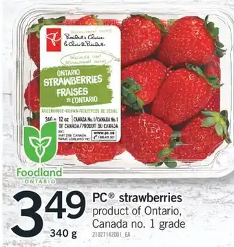 Fortinos PC STRAWBERRIES, 340 G offer