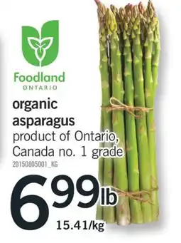 Fortinos ORGANIC ASPARAGUS offer